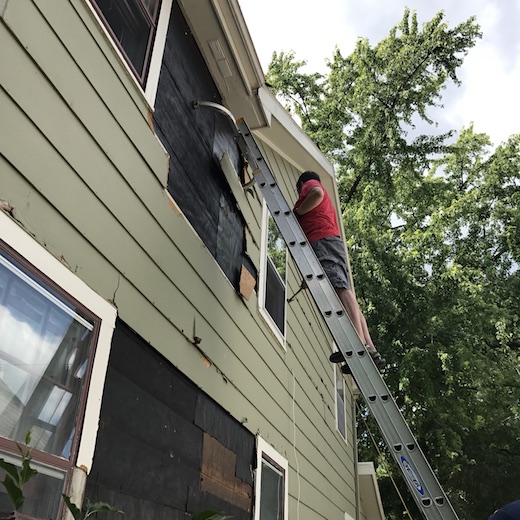 Teacher on Ladder