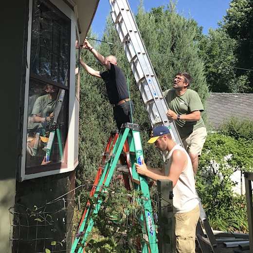 Grandpa, Teacher, Jo-Bear on Ladders